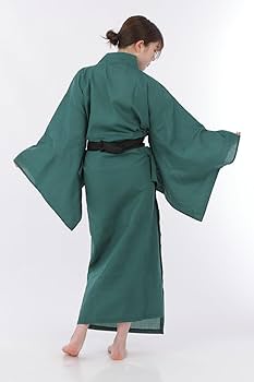 Amazon.co.jp: マジックナイト 和装 カラー着物 緑 160～175cm